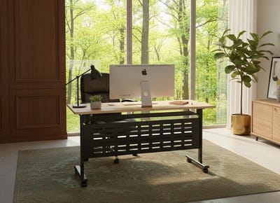 Premium Opvouwbare Vergadertafel met Wielen - Mobiele Flip Top Tafel voor Kantoor, Seminar, Training en Klaslokaal - Stabiel Stalen Frame, Ruimtesparend, Stil Rolling Casa Serena – Afmetingen op aa...