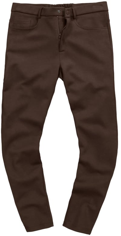 JP 1880 - Heren - Jersey broek 5-pocket FLEXNAMIC® business - Donkerbruin - Maat 3XL