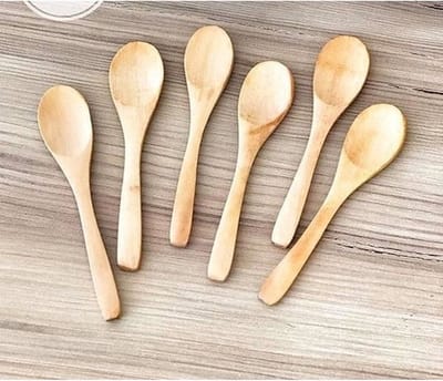 Homestar - Kleine houten lepels - thee lepel set - Koffielepel - set van 6