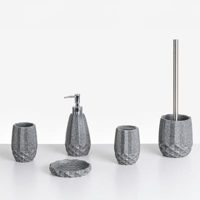 SAMIRIA - Badkameraccessoireset - Grijs - Polyresin