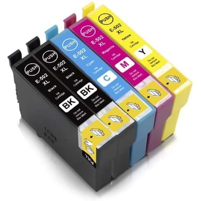 Inktcartridge - UNIPLUS - 502XL - Compatibel met Epson - Multipack 5 - Zwart, Cyaan, Magenta, Geel