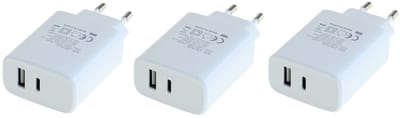 3 stuks OneOne 20W snellader met 2 poorten. Witte oplader met USB C en USB A. PD en Quick Charge lader adapter past op Apple iPhone 13 Mini, iPhone 13 Pro, iPhone 13 Pro Max, iPhone 14, iPhone 14 Plus, iPhone 14 Pro, iPhone 14 Pro Max