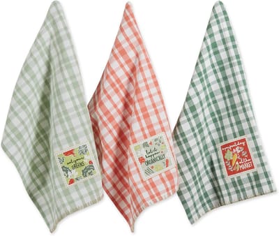 Set van 3 Wasbare Keukendoeken - Geruite Keukentextiel Set