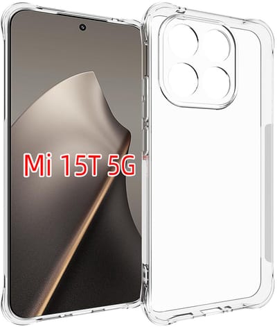 MobyDefend Hoesje - Geschikt voor Xiaomi 15T - Transparante Shockproof TPU Backcover - Verstevigde Hoeken - Volledig Doorzichtig