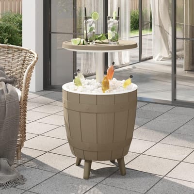 Buitentafel met koeler - Bijzettafel drankkoeler - Feestjes en tuin - 3-in-1 functie - 48 x 48 x 82 cm