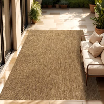 Paco Home In-& Outdoor Balkon Terras Keukenvloerkleed Eenkleurig Gemêleerd Patroon 120x160 cm