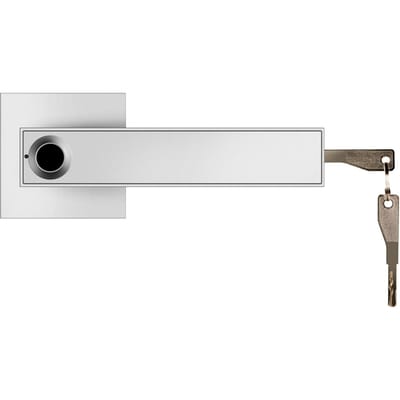 Serrure de porte intelligente à empreintes digitales, 30 groupes, bouton de porte, serrures de porte, ensemble de serrures à levier de porte ouverte gauche-droite argenté