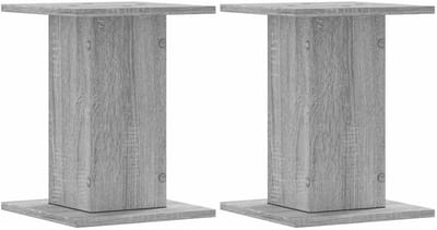 Set van 2 Speakerstands - Luidsprekerstandaards 40 cm Hoog in Sonoma Grijs - Stabiel & Stijlvol