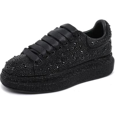 Glitter Ontwerper Platform Sneakers Dames Lage Comfortabele Casual Schoenen Strass Dames Schoenen De 42