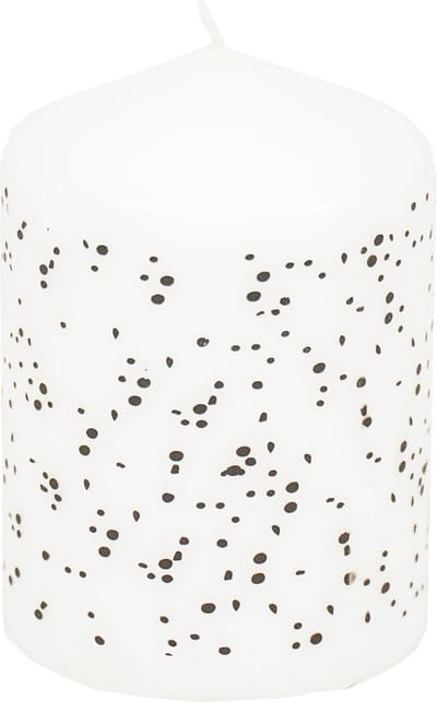 Housevitamin - Diner / Stompkaarsen - 10 cm - Wit met zwarte stippen
