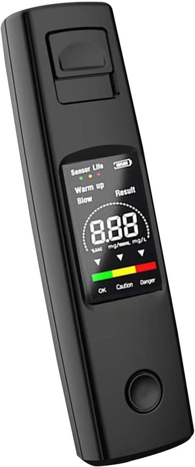 Digitale ademtester - Draagbare alcoholtester - Oplaadbare alcoholtester - Zeer nauwkeurige ademtester - Draagbare digitale ademtester - Snelle ademtester - Professionele ademtester - 10 x 2,8 cm / 3,94 x 1,1 inch - Voor persoonlijk en gezinsgebruik