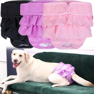 Hondenluiers - Herbruikbaar, Wasbaar, Superabsorberend, Verstelbaar - Menstruatiebroekjes voor honden - Voor vrouwelijke huisdieren met incontinentie - XL - 3-pack