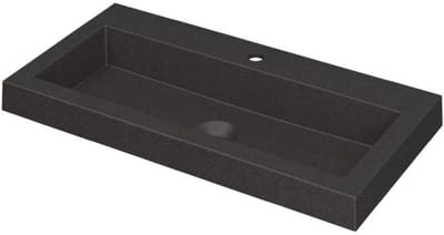 INK Dock Wastafel Quartz met 1 Kraangat - 800x400x60 mm - Quartz Zwart