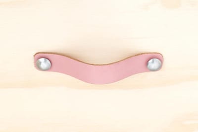 Leren handgreep Oudroze M 18x2 cm