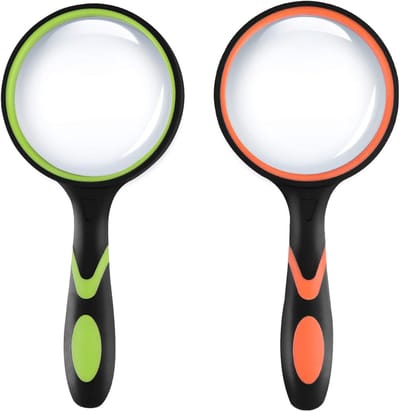 Vergrootglas 10x voor Kinderen en Senioren - 75 mm Antislip Handgreep - Onbreekbaar en Perfect voor Lezen, Hobby's en Inspectie
