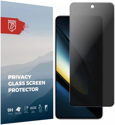 Rosso Privacy Screen Protector Geschikt voor de Xiaomi Poco F6 Pro - 9H Gehard Glas - Case Friendly Tempered Glass - Eenvoudige Installatie