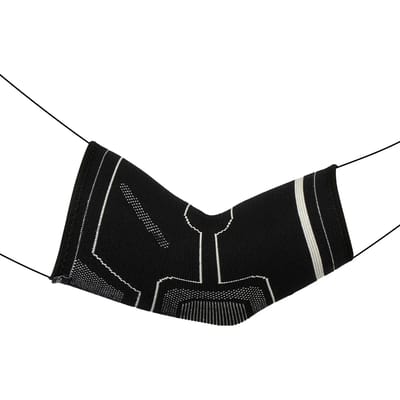 Avento Elleboog Compressie Bandage - Zwart/Zilvergrijs - S/M