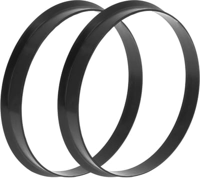 Duurzame polycarbonaat wielnaven met schokabsorberende ringen, OD 66mm naar ID 64mm, 2 stuks zwart