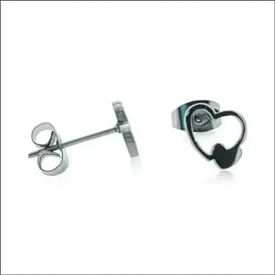 Aramat Jewels | Oorbellen | RVS Hartjes Oorbellen - Dames & Kinderen Oorstekers | Zilverkleur-8mm | | | Staal | Kinderen, Volwassenen | Verkleurd niet