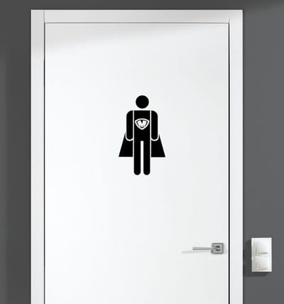 Deursticker - Superman - Zwart 17x10
