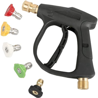 Connecteurs de pistolet de pulvérisation, buses de pulvérisation, embouts de buse, adaptateurs, Kit universel pour nettoyeur haute pression, 5 pièces High Pressure Spray Gun