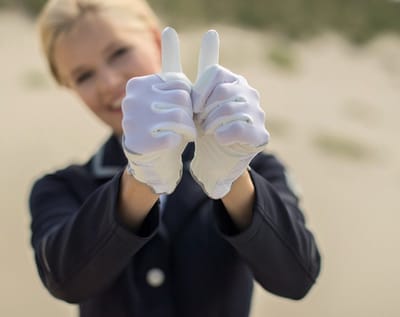 HKM rijhandschoen CM - wit - maat M (+- maat 8/9)