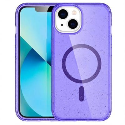 imoshion Hoesje - Geschikt voor Apple iPhone 14 - Sparkle Backcover geschikt voor MagSafe - Glitter Paars