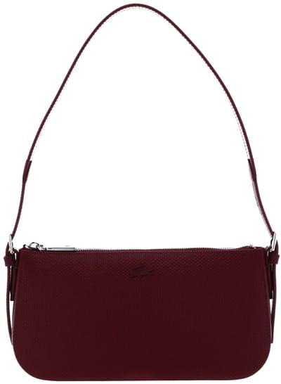 LACOSTE Leren Schoudertas Chantaco Classics Shoulder Bag Cranberry Donkerrood