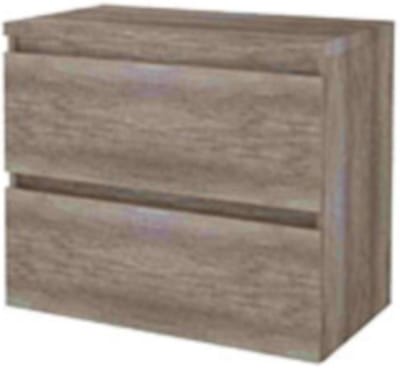 Basic-Line Start 46 Badkamermeubelset - 80 x 46 cm - Greeploos - 2 Lades - Wastafelblad - Scotch Oak