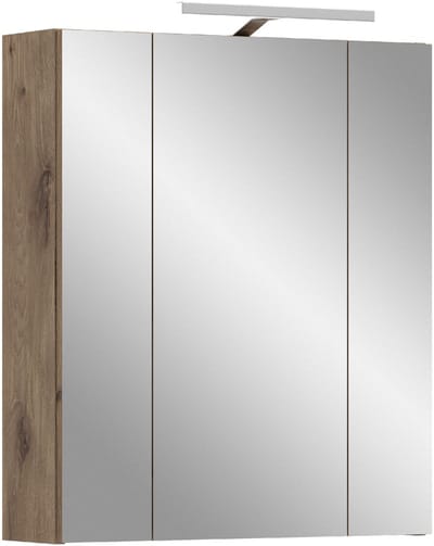 Spiegelkast Ice Xonox - Mat Zwart & Nox Oak - 60x70x18 Cm - Xonox - Badkamer Spiegelkast - Bruin - Spaanplaat