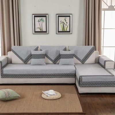 Katoenen Vlecht Effen Kleur Bankhoes Antislip Bankkussen Woondecoratie voor Woonkamer Combinatie Bankkussen 60x60cm 1pcs