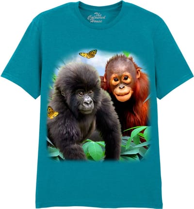 Gorilla Orangutan Jungle Buddies The Coloured House T-shirt M