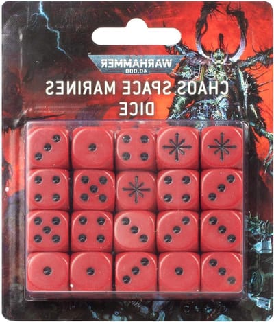 Chaos Space Marines Dobbelstenen - Dobbelstenen Set - Tafelspellen Spelen - Chaos Ster Symbool - 16mm - Karmozijnrood