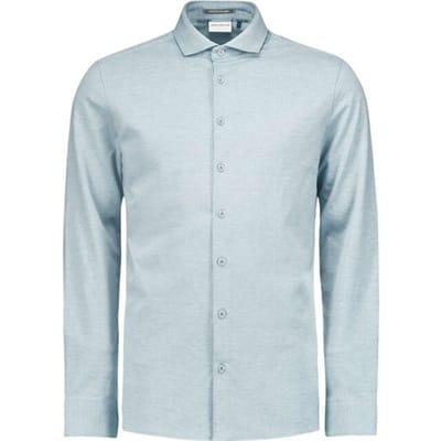 No Excess Shirt jersey melange stretch dusty blue