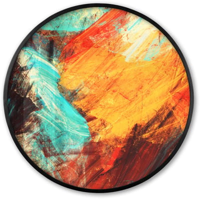 Poster in lijst Rond - Fotolijst 60x60 cm - Posters - Schilderij - Abstract - Olieverf - Ronde posterlijst zwart - Decoratie - Wanddecoratie woonkamer - Muurdecoratie slaapkamer