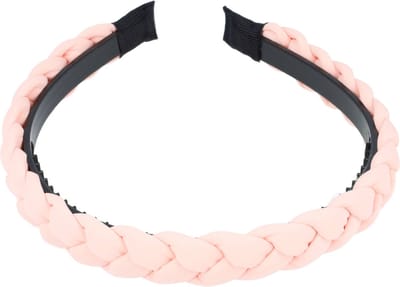 Haarsoires Haarband Diadeem 2cm – Gevlochten Stof – Lichtroze - Comfortabel voor Dames & Meisjes - Universele Maat