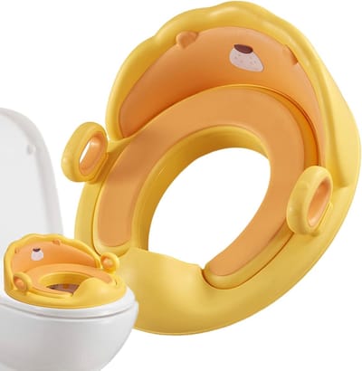 Potty Training Seat - Toilet Trainer - Kinderen Zindelijk Maken - Met Antislip Handgrepen - 35.5 x 37 cm - Geel