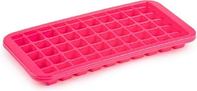 Plasticforte Tray met Cocktail ijsblokjes - ijsklontjes vormen - 50 vakjes - kunststof - roze