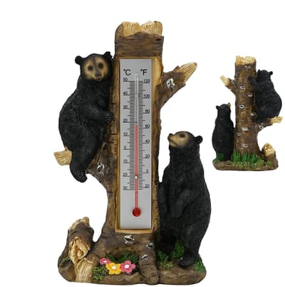 Huisthermometer - Weerstation - Temperatuur Meten - Decoratief Beren Design - 18.1 Centimeter - Meerkleurig