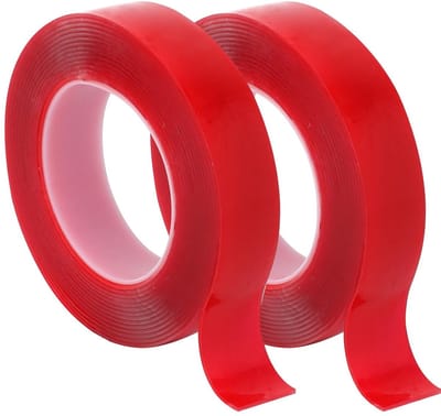 Extra sterke dubbelzijdige tape, 30 mm x 5 m, wasbare en transparante plakband voor foto's, muren en tapijt, set van 2
