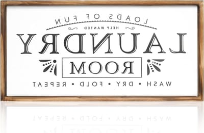 Woonkamerdecoratie Bord - Wanddecoratie Boerderij - Wasruimte Aankleden - Duurzaam Houtontwerp - 61 x 30 cm - Houtkleur