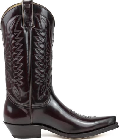 Mayura Boots 1920 Florentic Bordeaux/ Spitse Cowboy Western Line Dance Dames Heren Laarzen Schuine Hak Echt Leer Maat EU 38