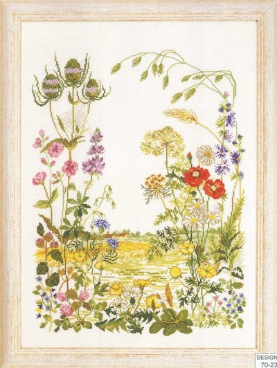 borduurpakket 70-3162 flora&fauna, doorkijkje op het land