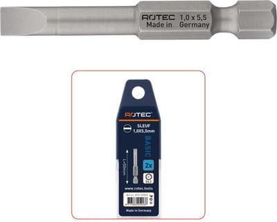 Rotec PRO Schroefbit SL 1,6x8,0, L=50, E6.3, BASIC (vpe 2)