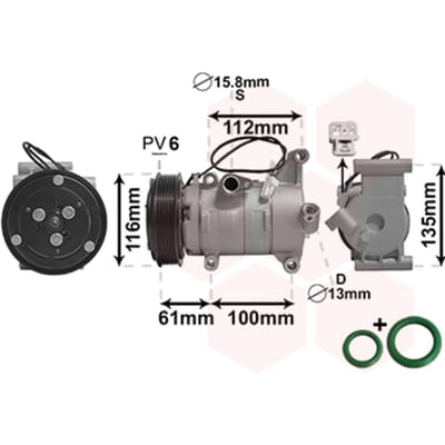 Van Wezel - AIRCO COMPRESSOR VOOR MAZDA 2 2007-2010 D65161450G