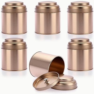 6-delige theepottenset met luchtdichte dubbele deksels | 8 fl oz (236,6 ml) | Voor losse thee, koffie, kruiden en specerijen, langdurig vers bewaren