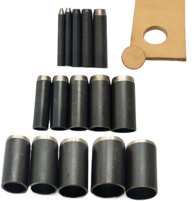 Gatenpons Set - Leer Bewerking - Riemen Maken - Vijftien Maten - 1-15 mm - Metaal