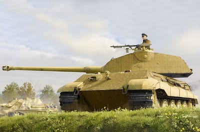 HobbyBoss Modelbouwpakket Auto - 84558 Pz.Kpfw.VI Sd.Kfz.182 Tiger II - Porsche Early prod. Plastic - 1:35 - Modelbouw