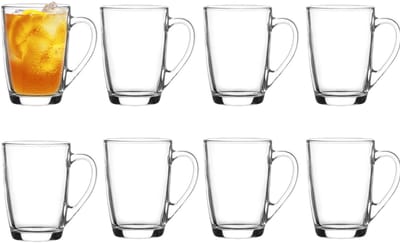 Excellent Houseware Theeglazen - koffie glazen - model Lakehouse - transparant hard glas - 18x stuks - 310 ml