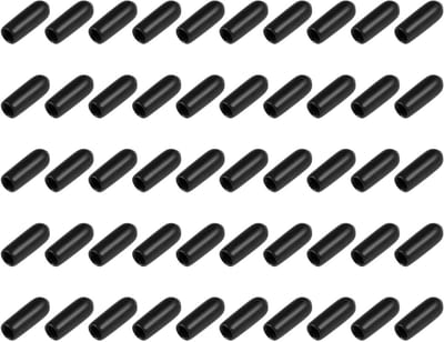 Set van 200 Rubber Eindkappen - Ronde Beschermers voor Buiten, Schroeven en Draad (3.5mm ID Zwart)